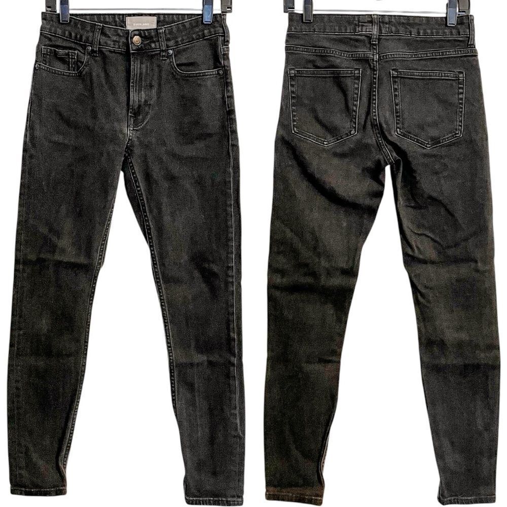 Everlane Straight Leg Mid Rise Jeans Black 27